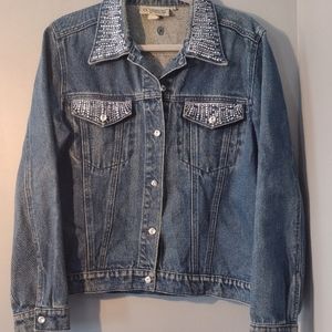 Christine Alexander Swarovski embellished denim jacket